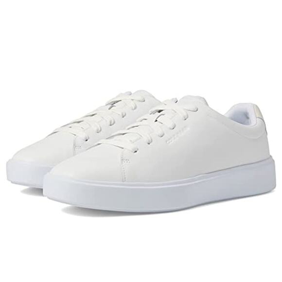 USED Cole Haan Men's Grand Crosscourt Lace-up Dress Sneakers White-Sz 10 D-Width - Picture 1 of 9